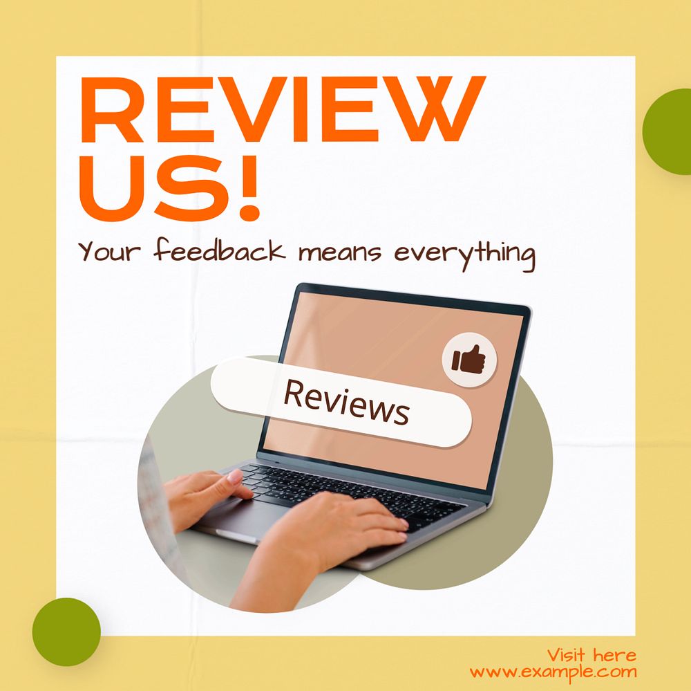 Review us Instagram post template, editable text