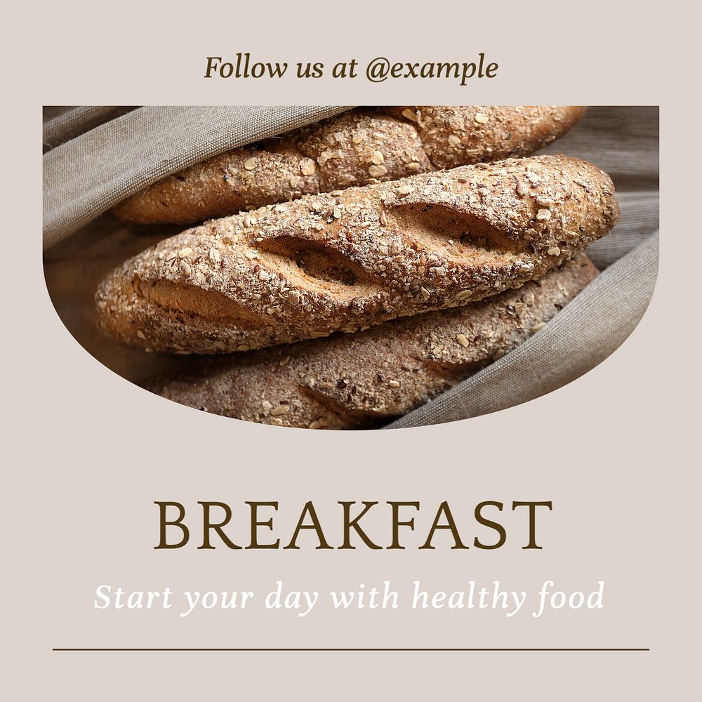 Breakfast  Instagram post template, editable text