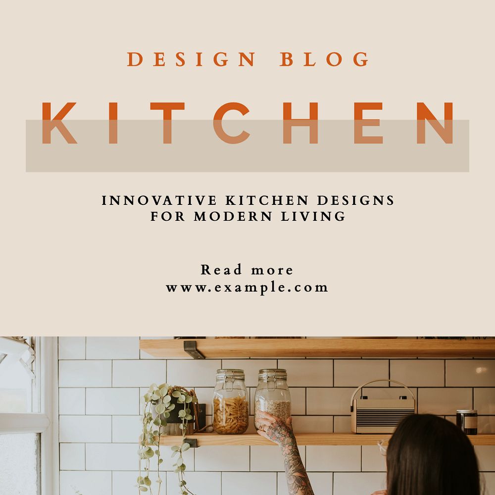 Kitchen  Instagram post template, editable text