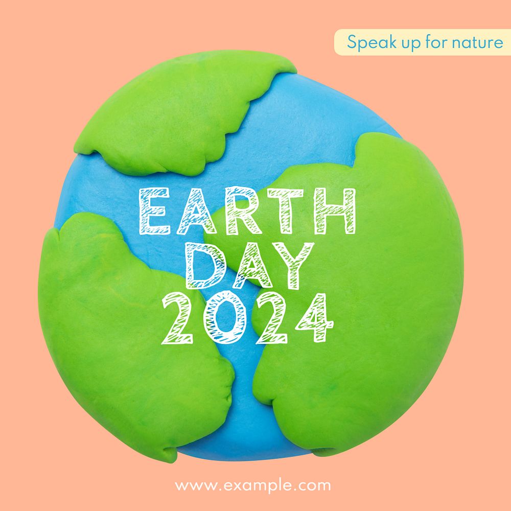 Earth day Instagram post template, editable text