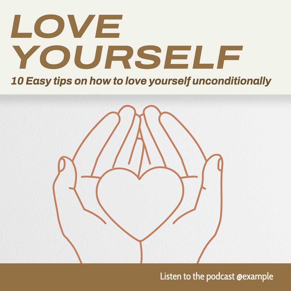 Love yourself Instagram post template, editable text