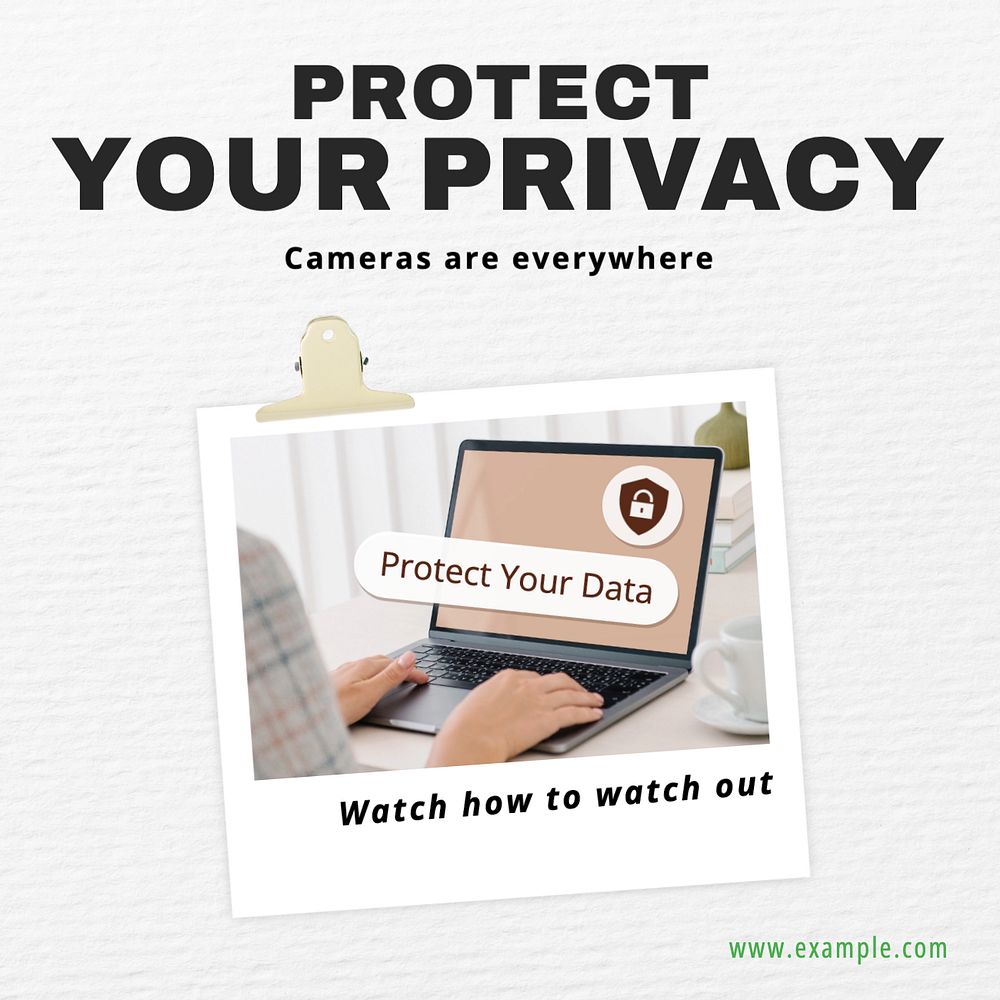 Protect your privacy Instagram post template, editable text