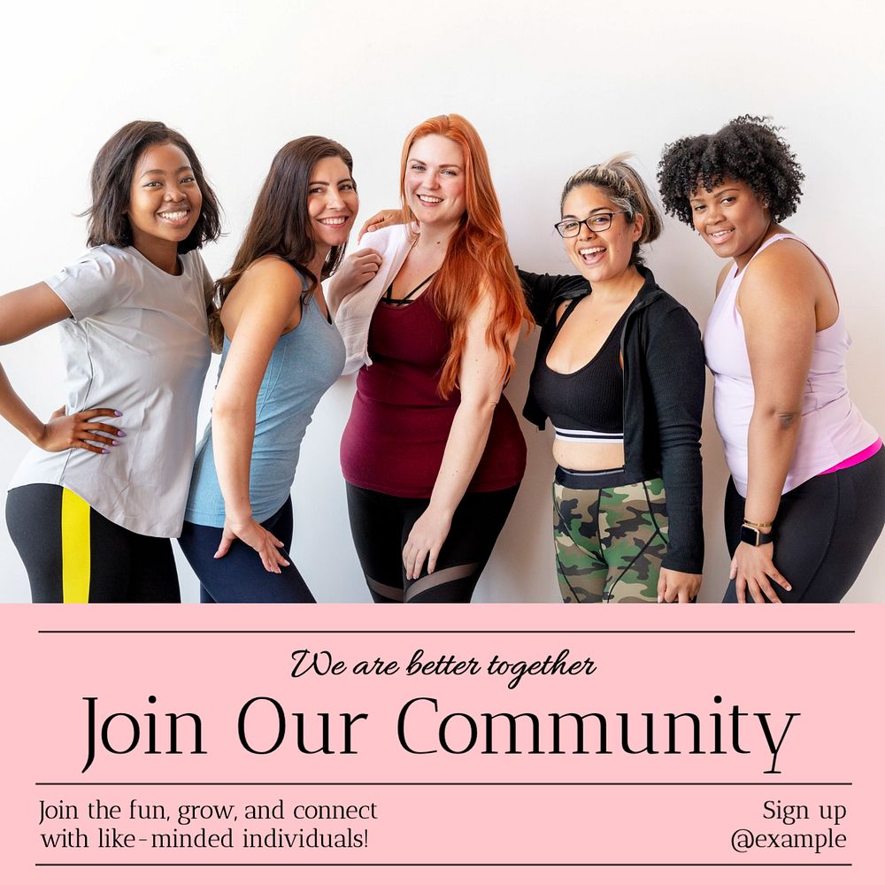 Join our community Instagram post template, editable text