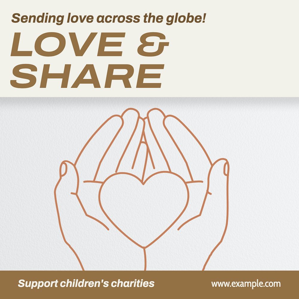 Children charities Instagram post template, editable text