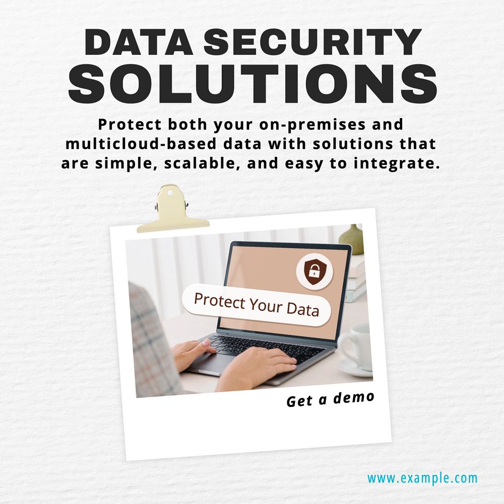 Data security Instagram post template, editable text