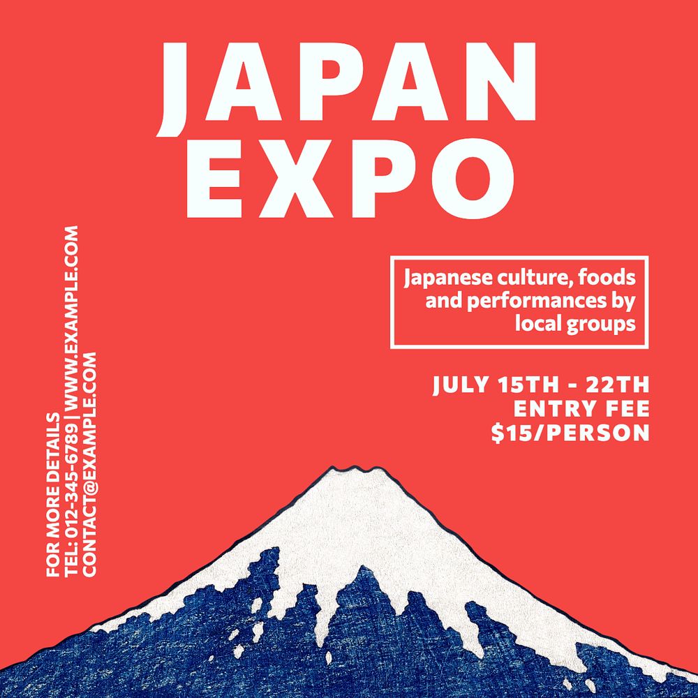 Japan Expo Instagram post template, editable design