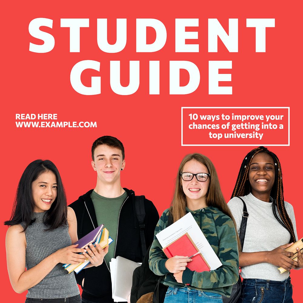 Student guide Instagram post template, editable design