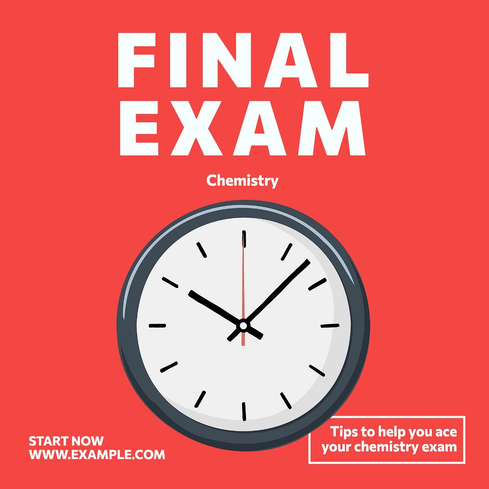 Final exam Instagram post template, editable design