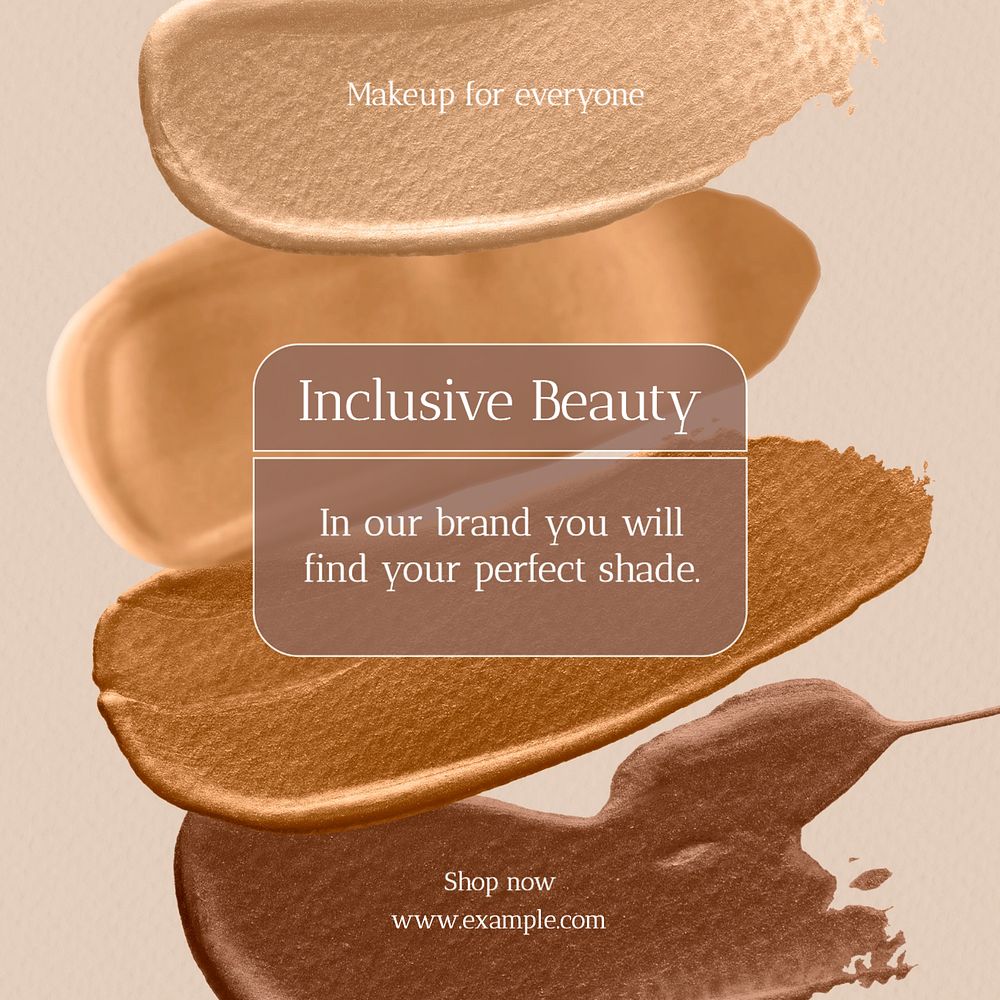 Inclusive beauty Instagram post template, editable text