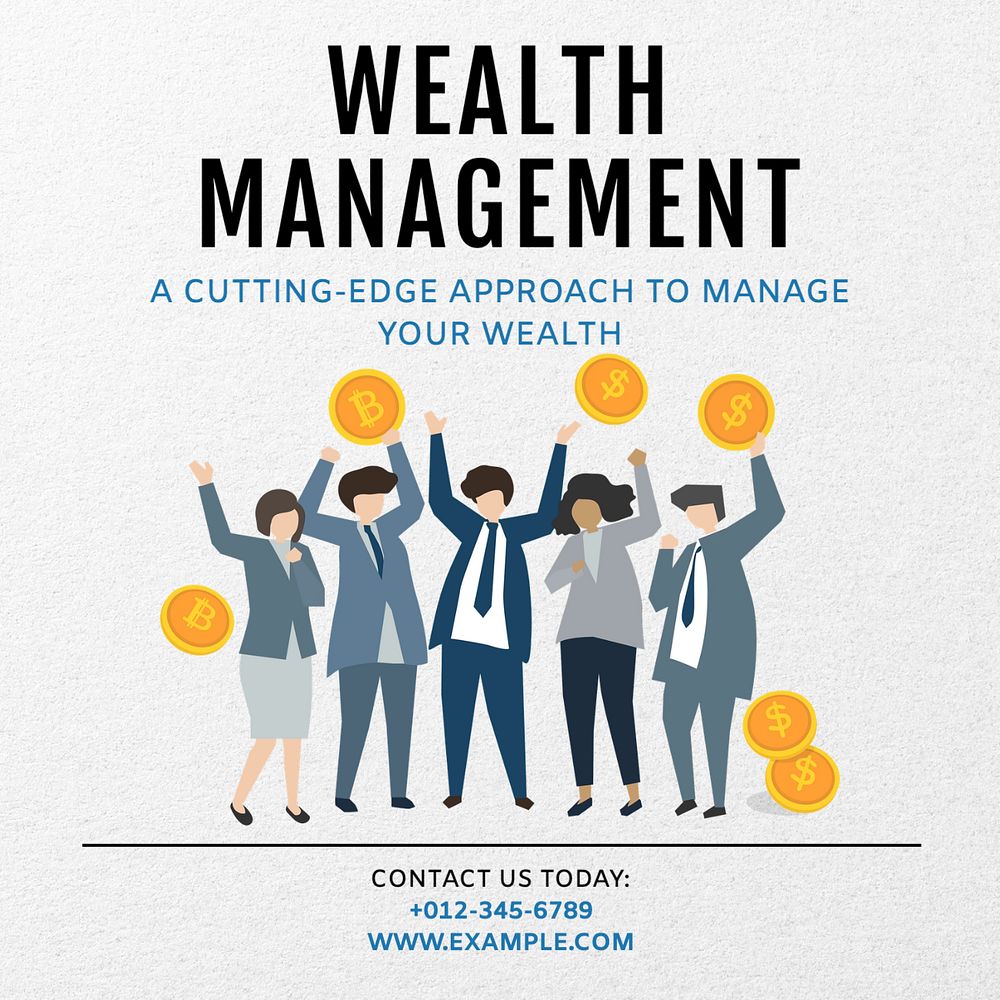 Wealth management Instagram post template, editable design