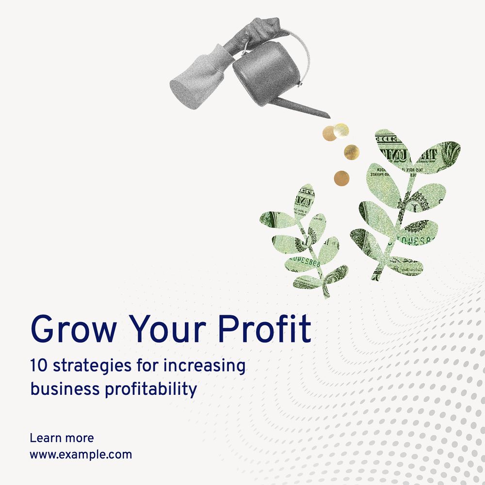 Grow your profit Instagram post template, editable text