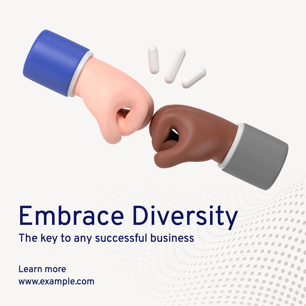 Embrace diversity Instagram post template, editable text