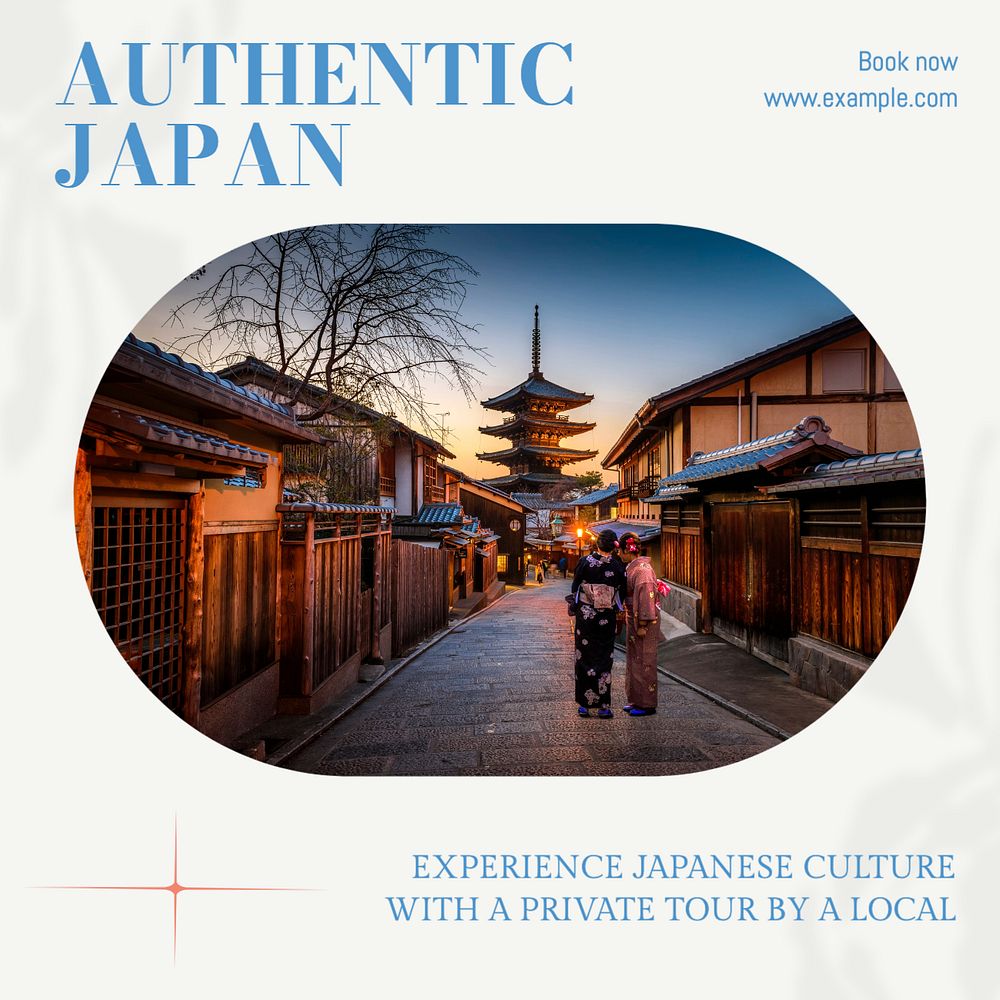 Authentic Japan Instagram post template, editable text
