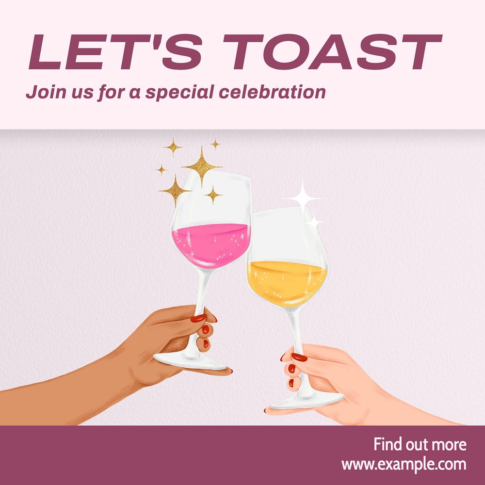 Let's toast Instagram post template, editable text