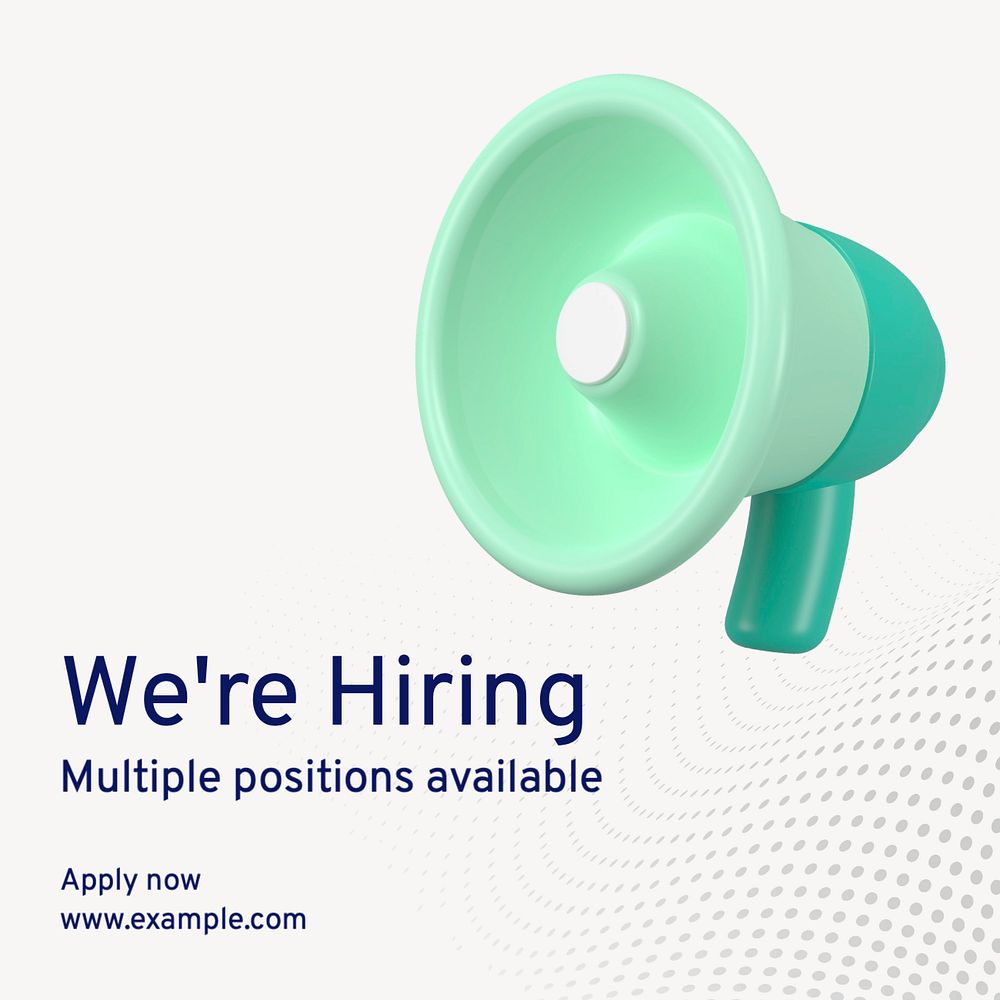 We're hiring Instagram post template, editable text