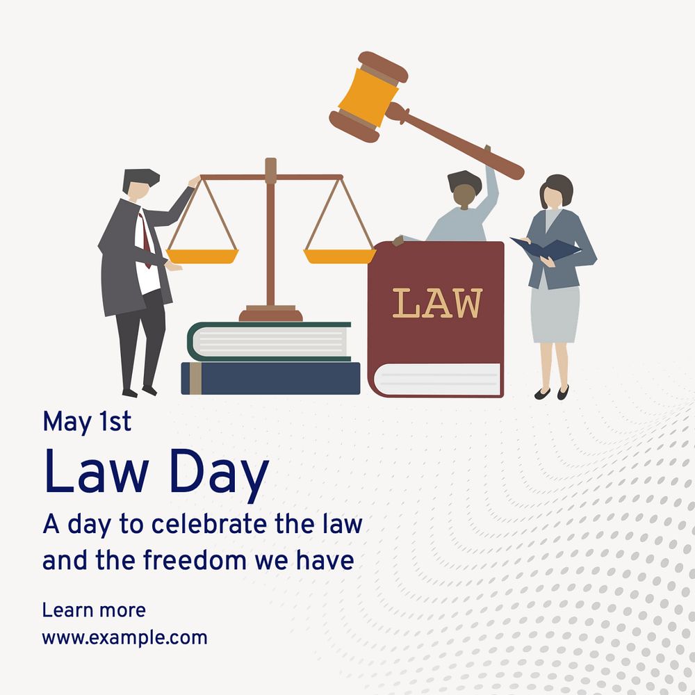 Law day Instagram post template, editable text