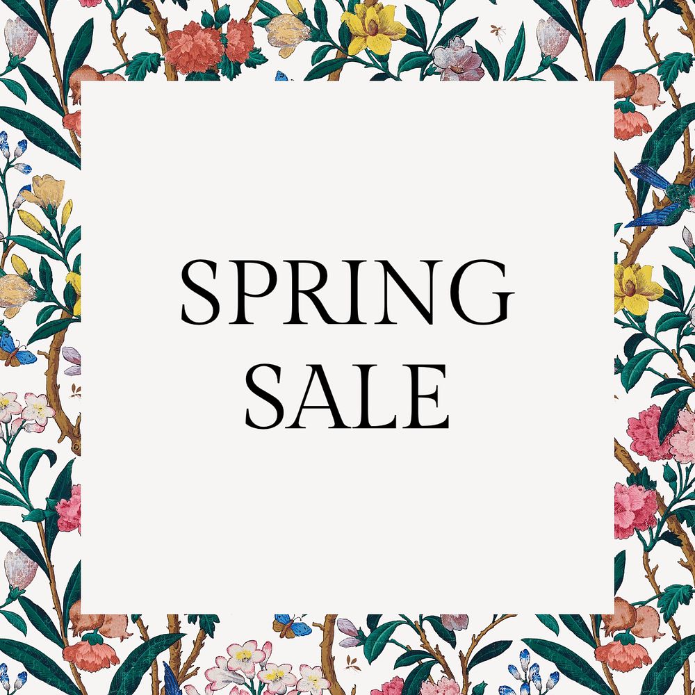 Spring sale Instagram post template, editable text