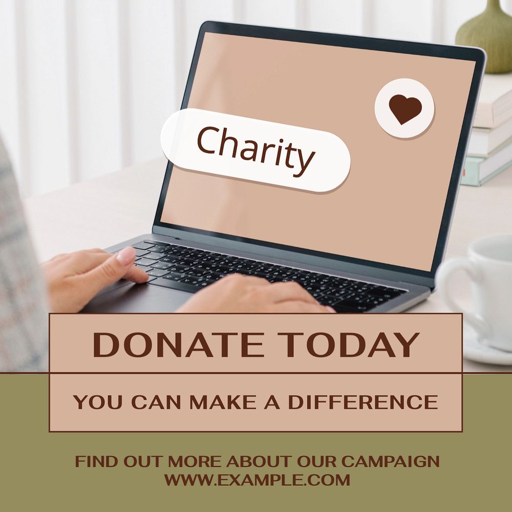 Donate today Instagram post template, editable design