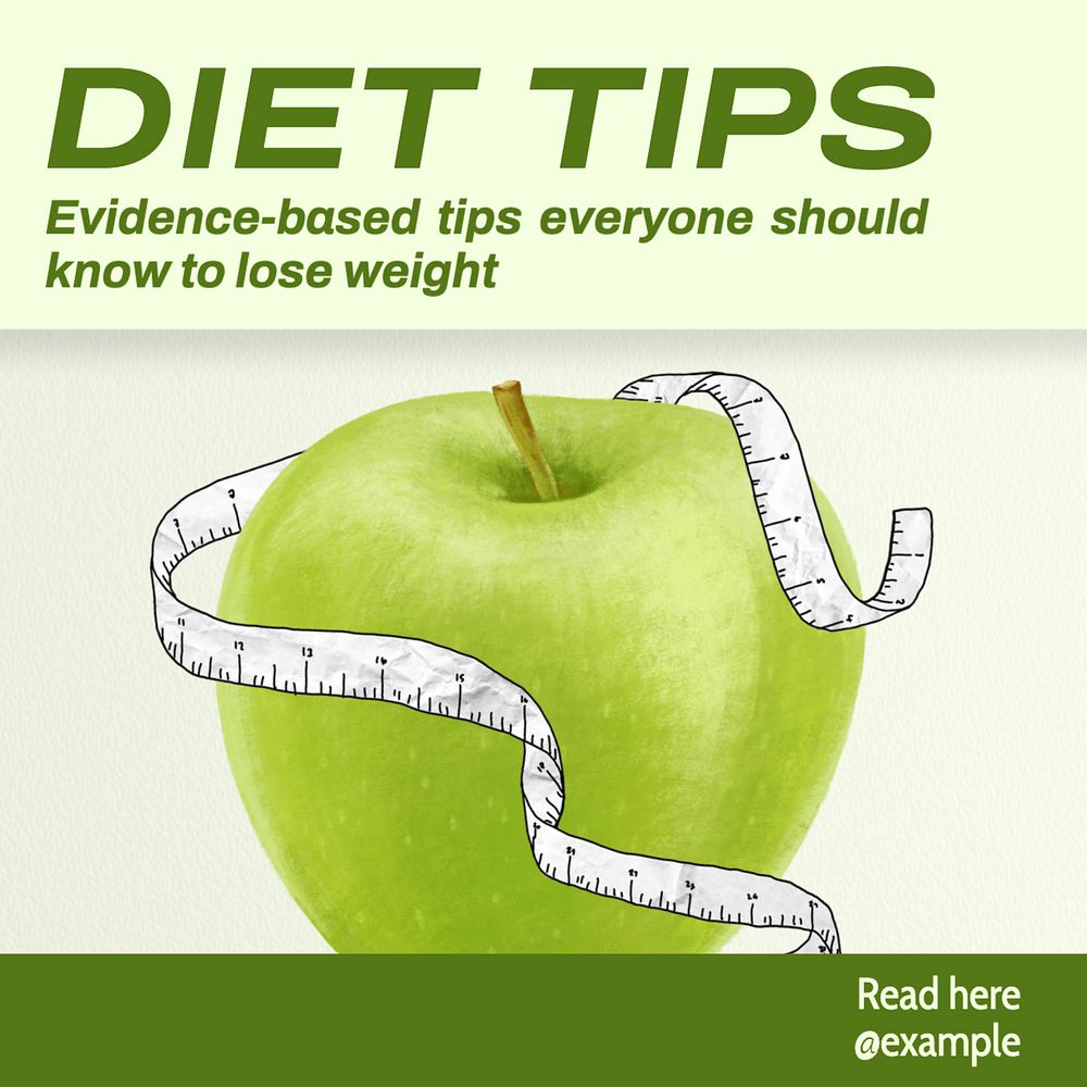 Diet tips Instagram post template, editable text