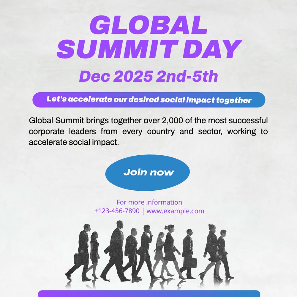 Global summit day Instagram post template, editable text