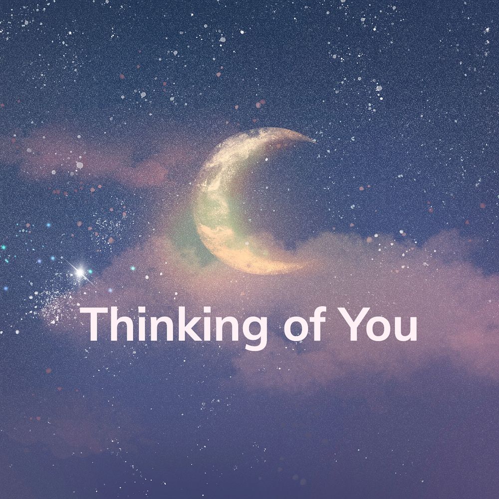 Thinking of you Instagram post template, editable text