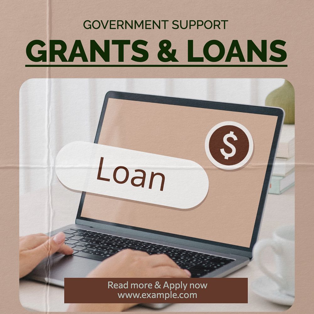 Government support Instagram post template, editable design