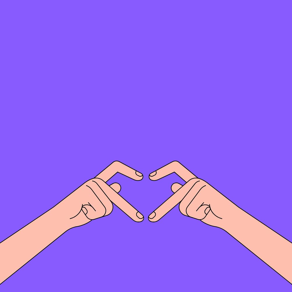 Heart hand gestures background, love sign illustration, editable design