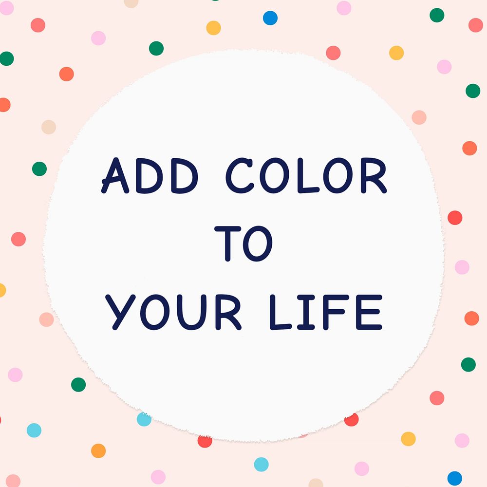 Colorful life quote Instagram post template, editable text