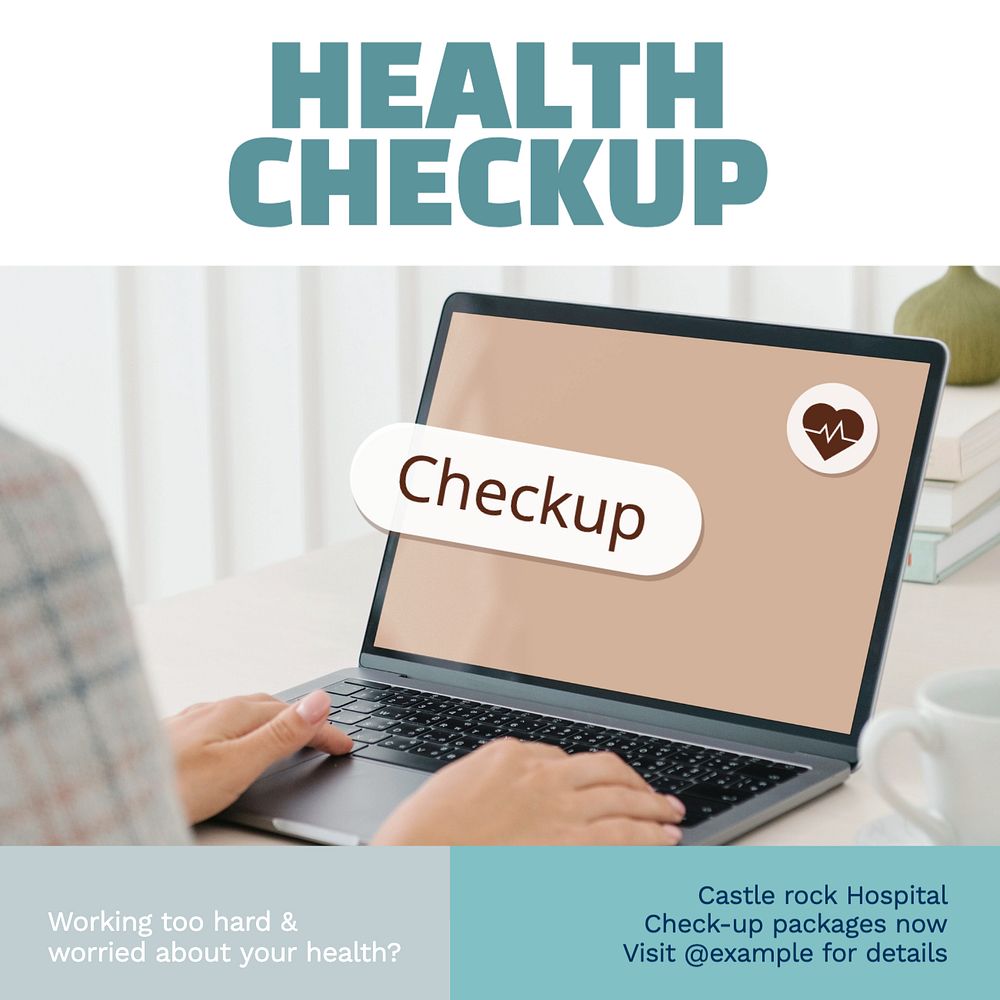 Health checkup Instagram post template, editable text