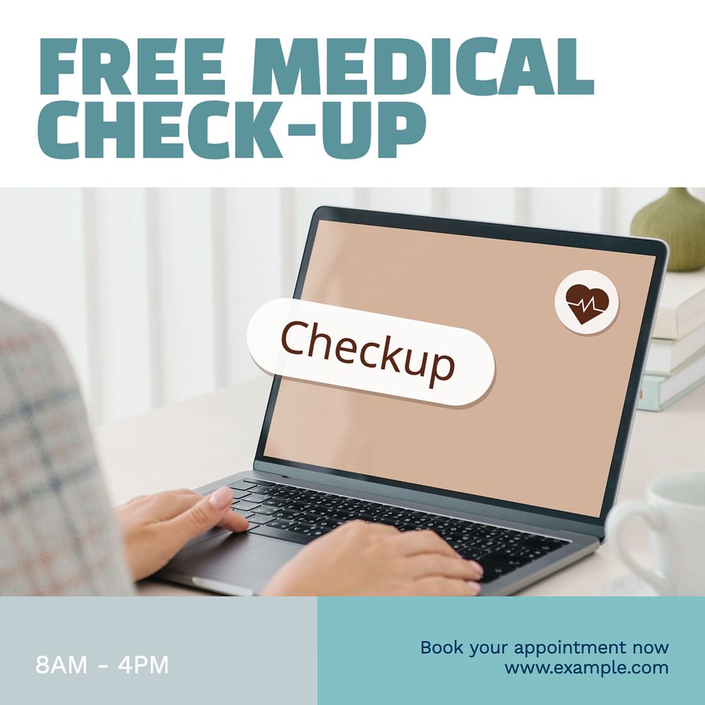 Medical checkup Instagram post template, editable text