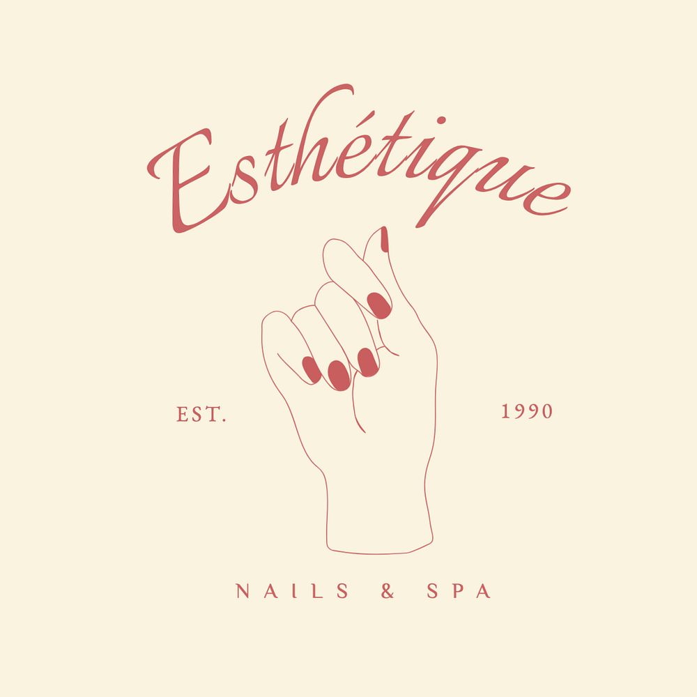 Nails & spa logo template, editable text