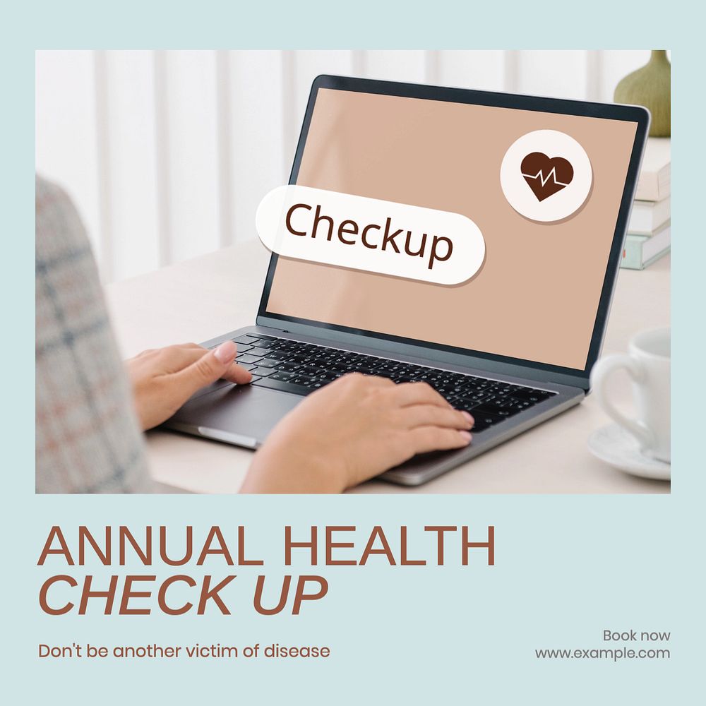 Health check up Instagram post template, editable text