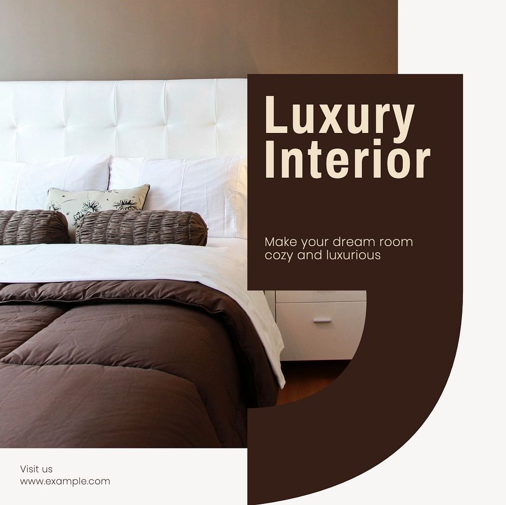 Luxury interior  Instagram post template, editable text