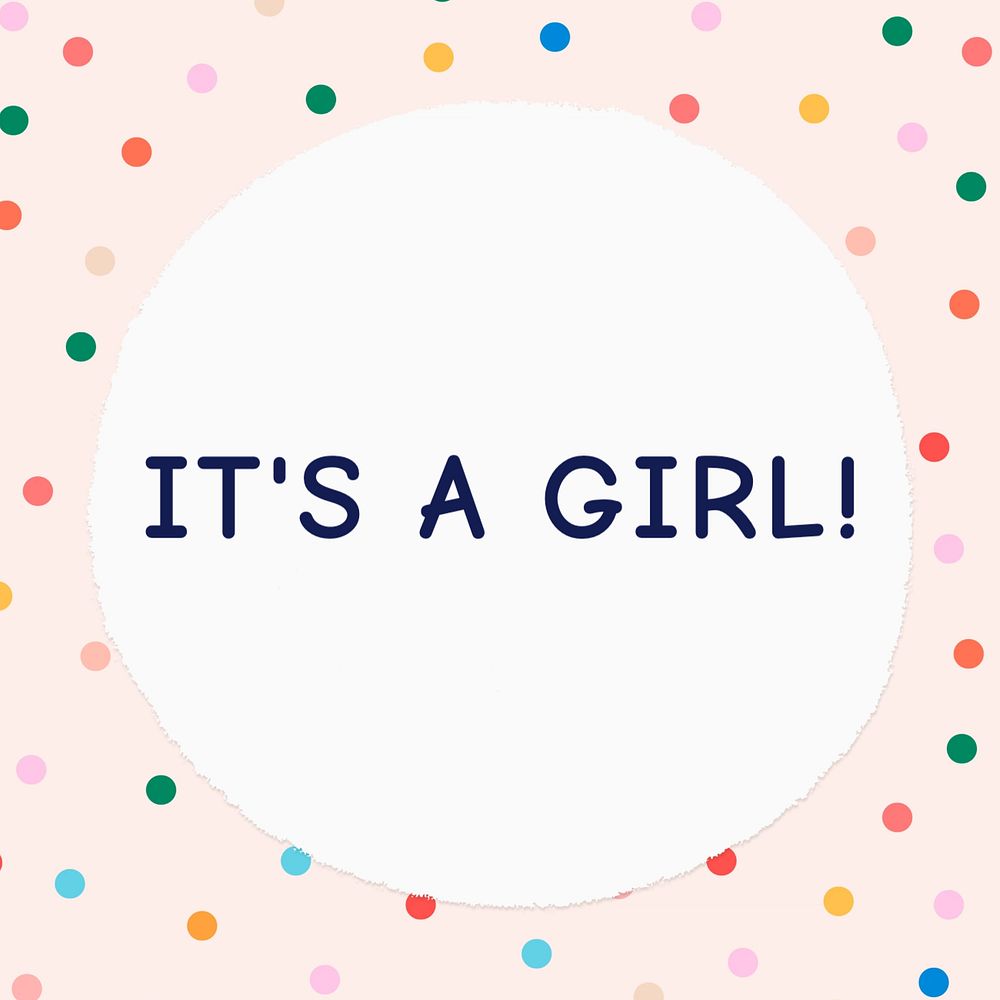 It's a girl Instagram post template, editable text