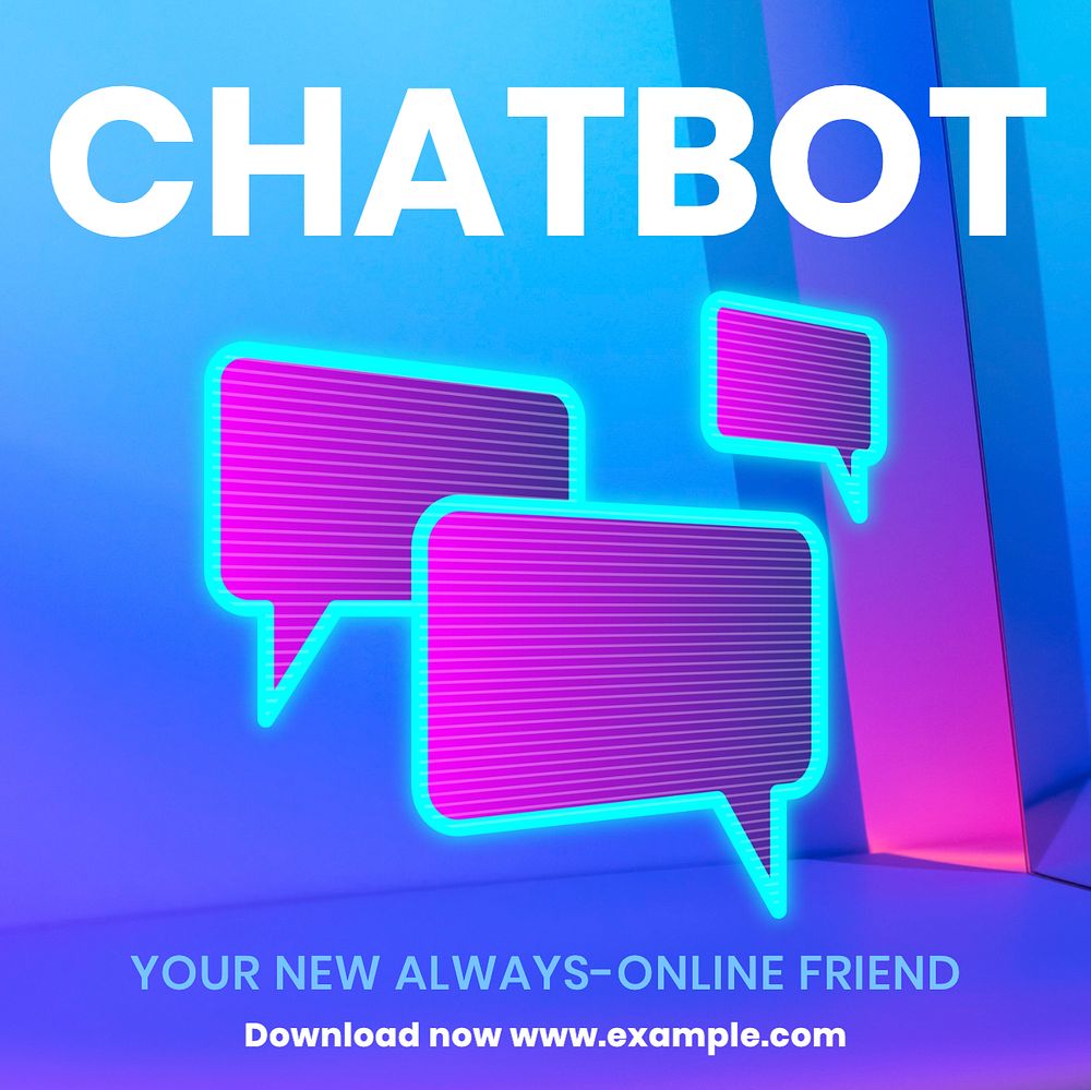 Chatbot Instagram post template, editable text