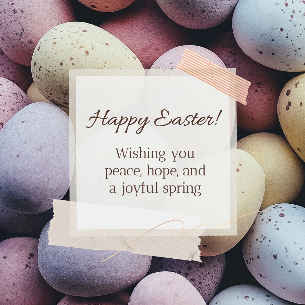 Happy Easter  Instagram post template, editable text