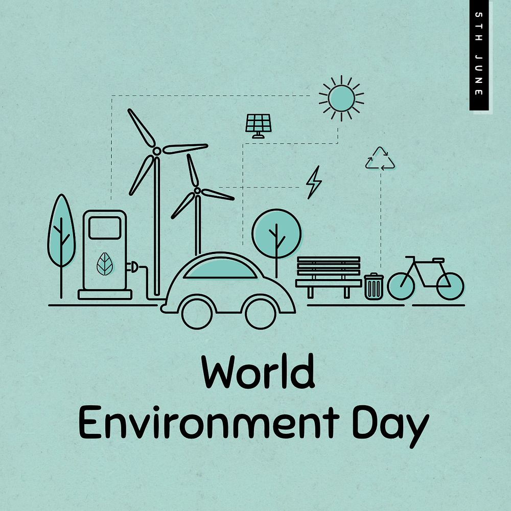 World environment day Instagram post template, editable text