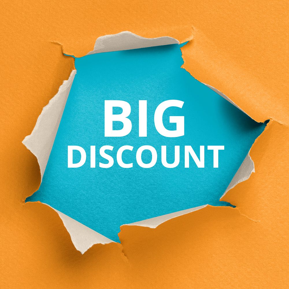 Big discount Instagram post template, editable text