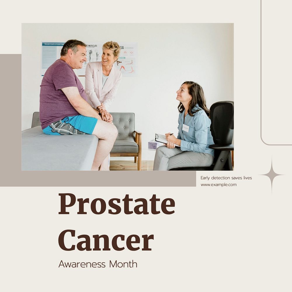 Prostate cancer awareness Instagram post template, editable text