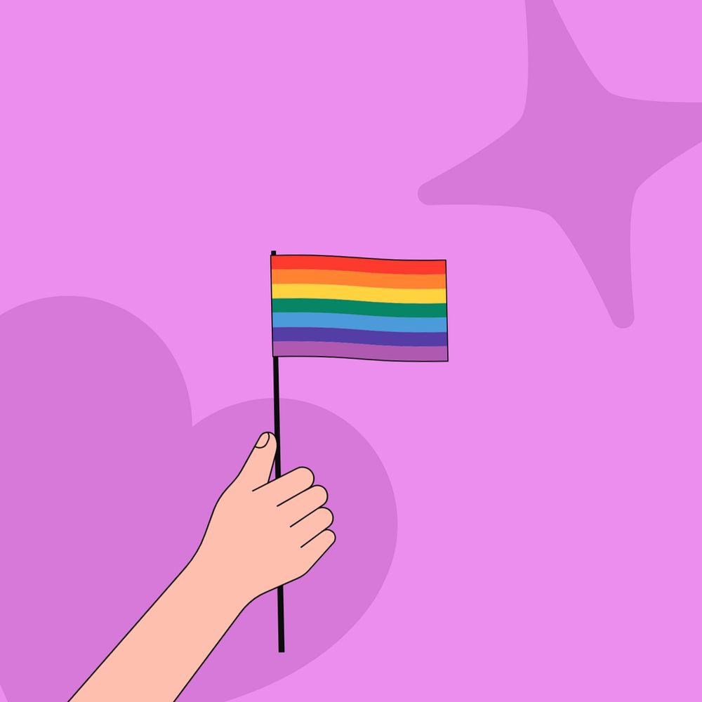 Pride flag background, LGBTQ illustration, editable design