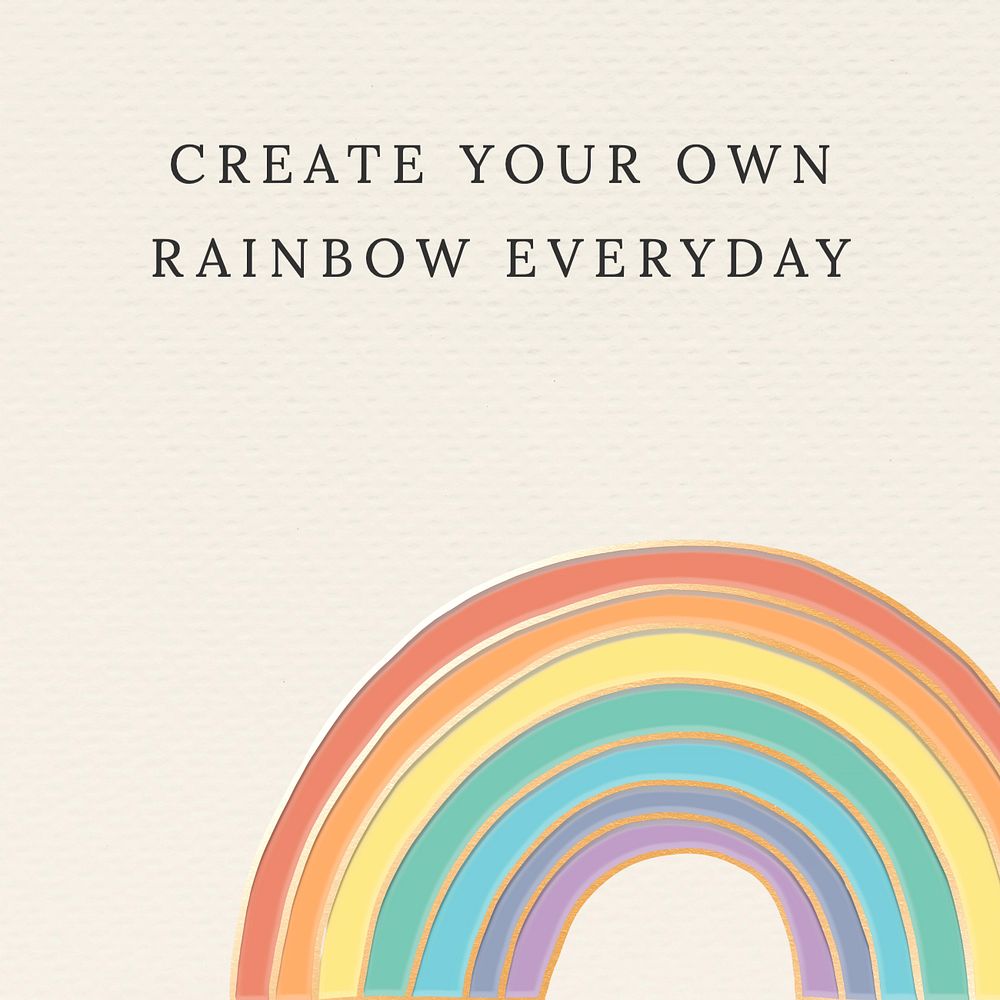 Create your own rainbow everyday Instagram post template, editable text