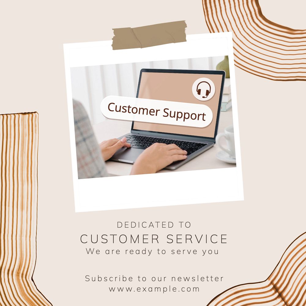 Customer service Instagram post template, editable text