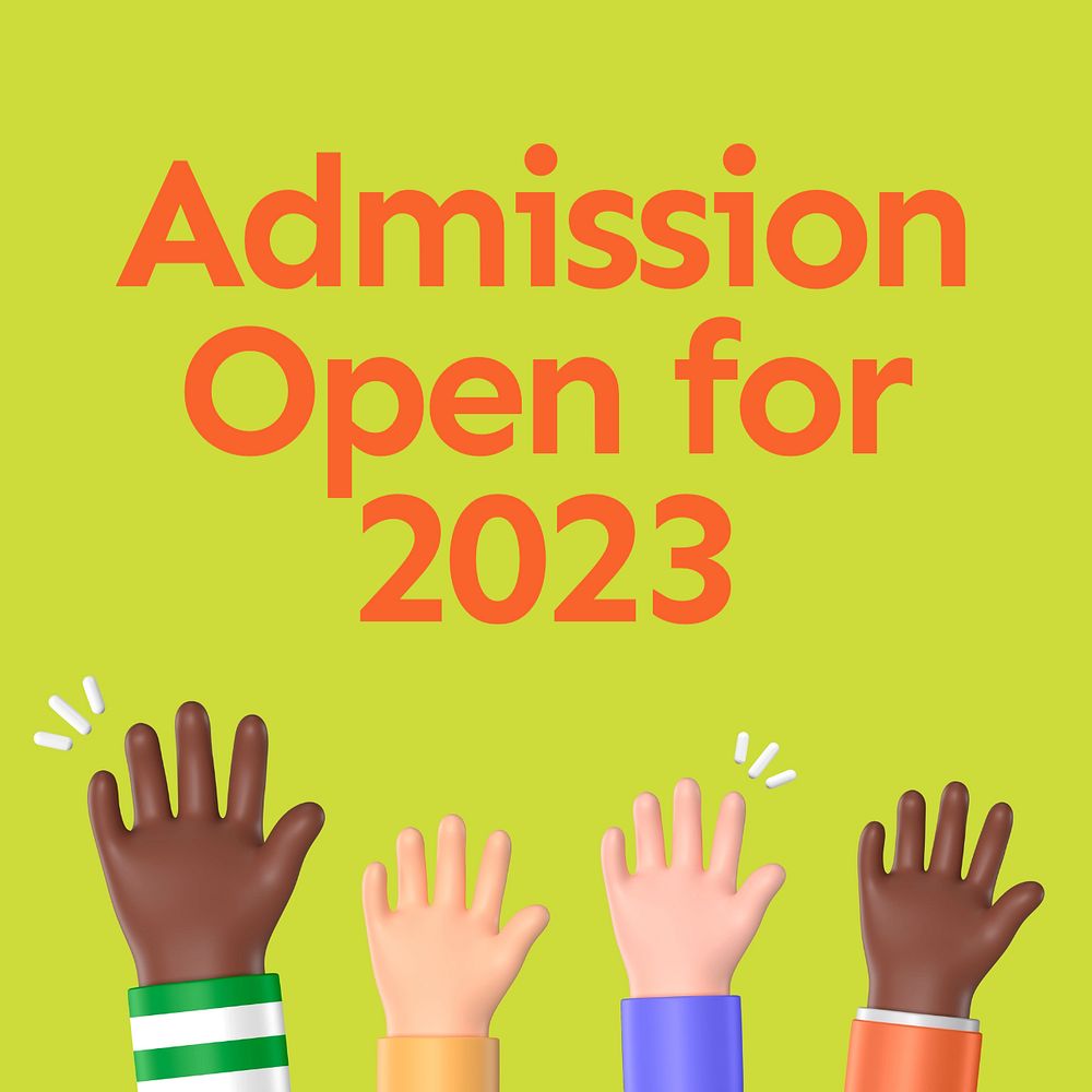 2023 Admission Opening Instagram post template, editable text