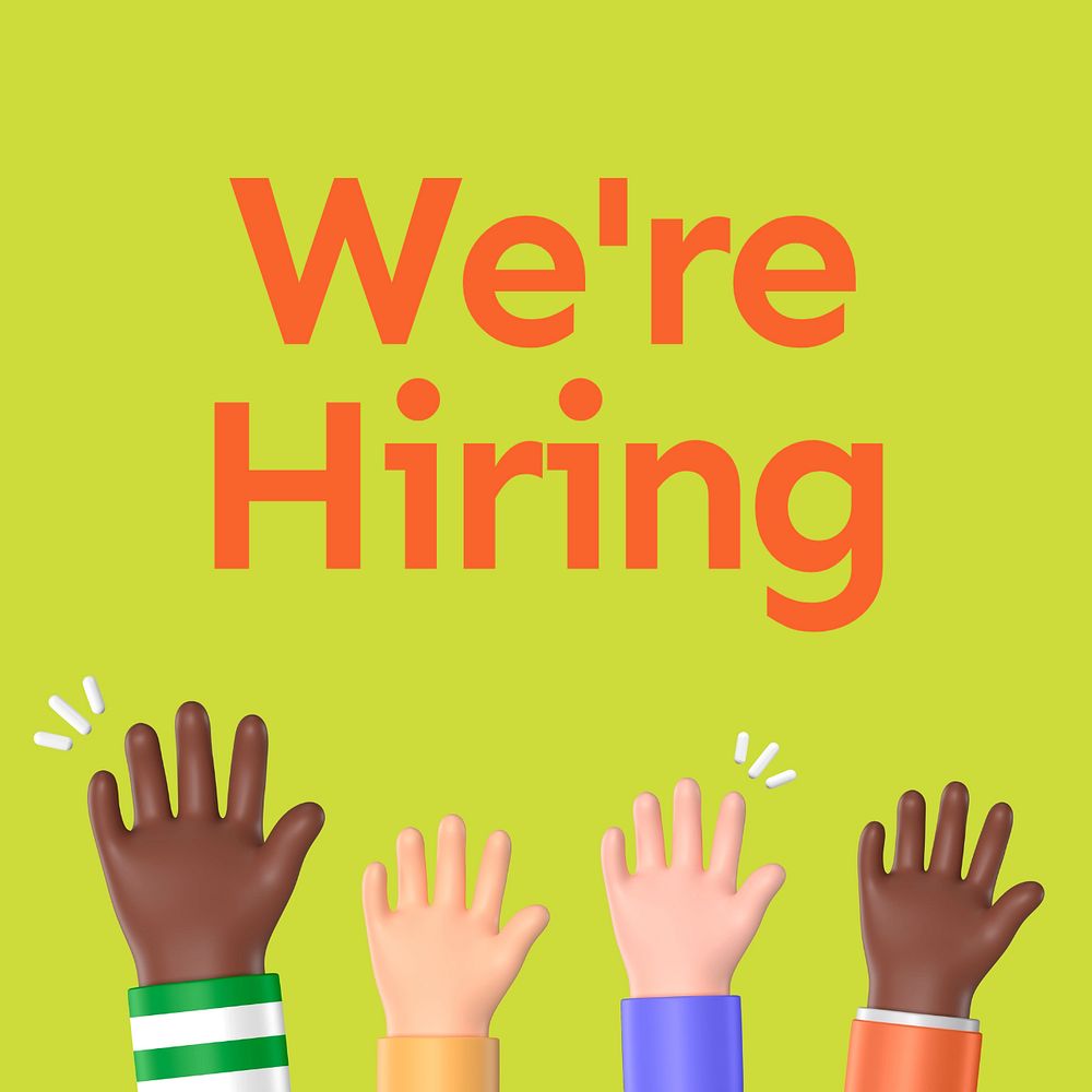 We're hiring Instagram post template, editable text