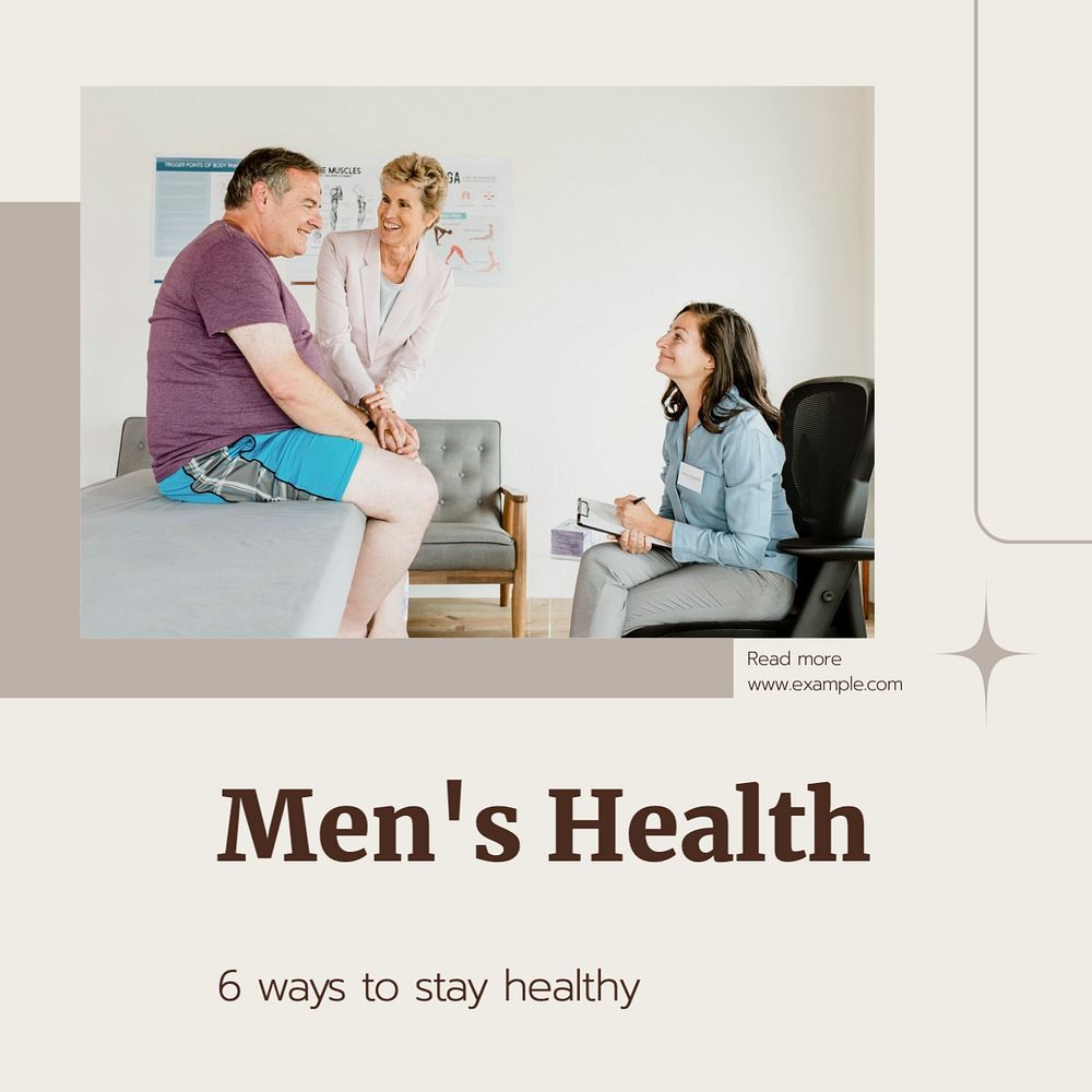 Men's Health Instagram post template, editable text