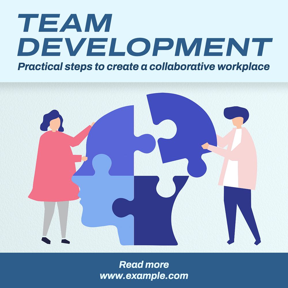 Team development Instagram post template, editable text