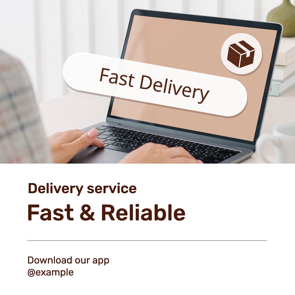 Delivery Instagram post template, editable text