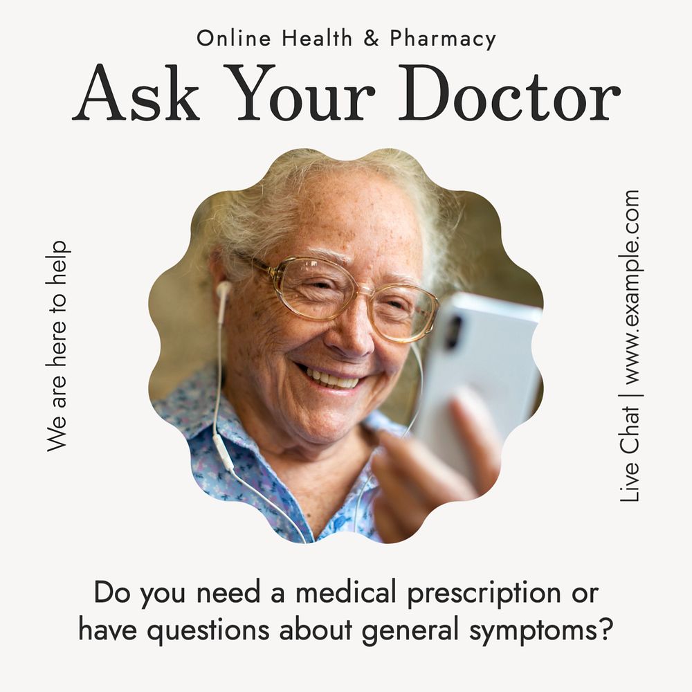 Ask your doctor Instagram post template, editable text