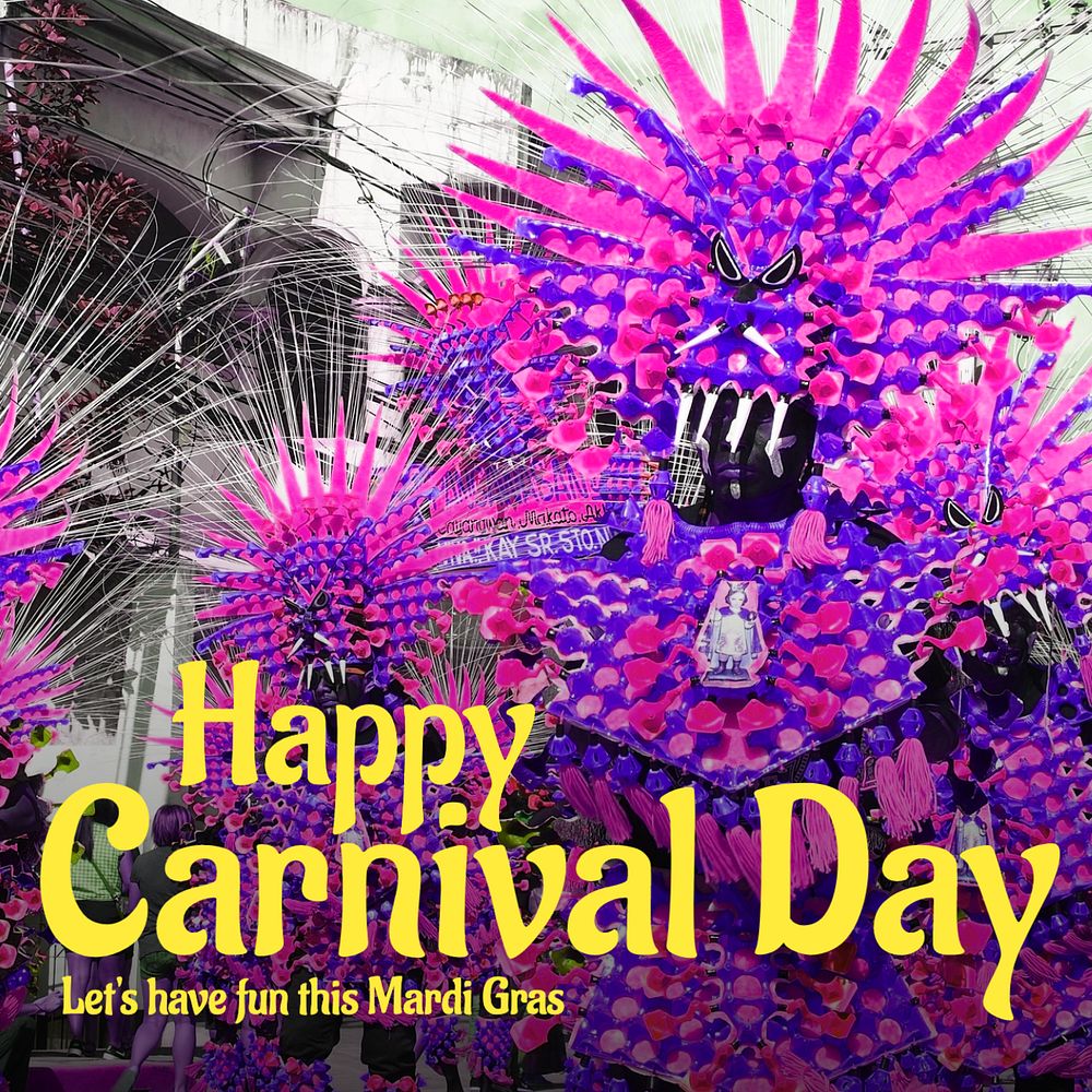 Carnival Day Instagram post template, editable text