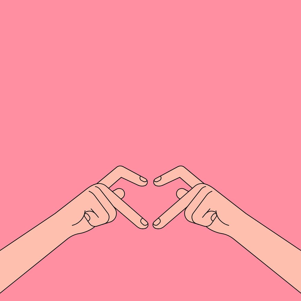 Heart hand gestures background, love sign illustration, editable design